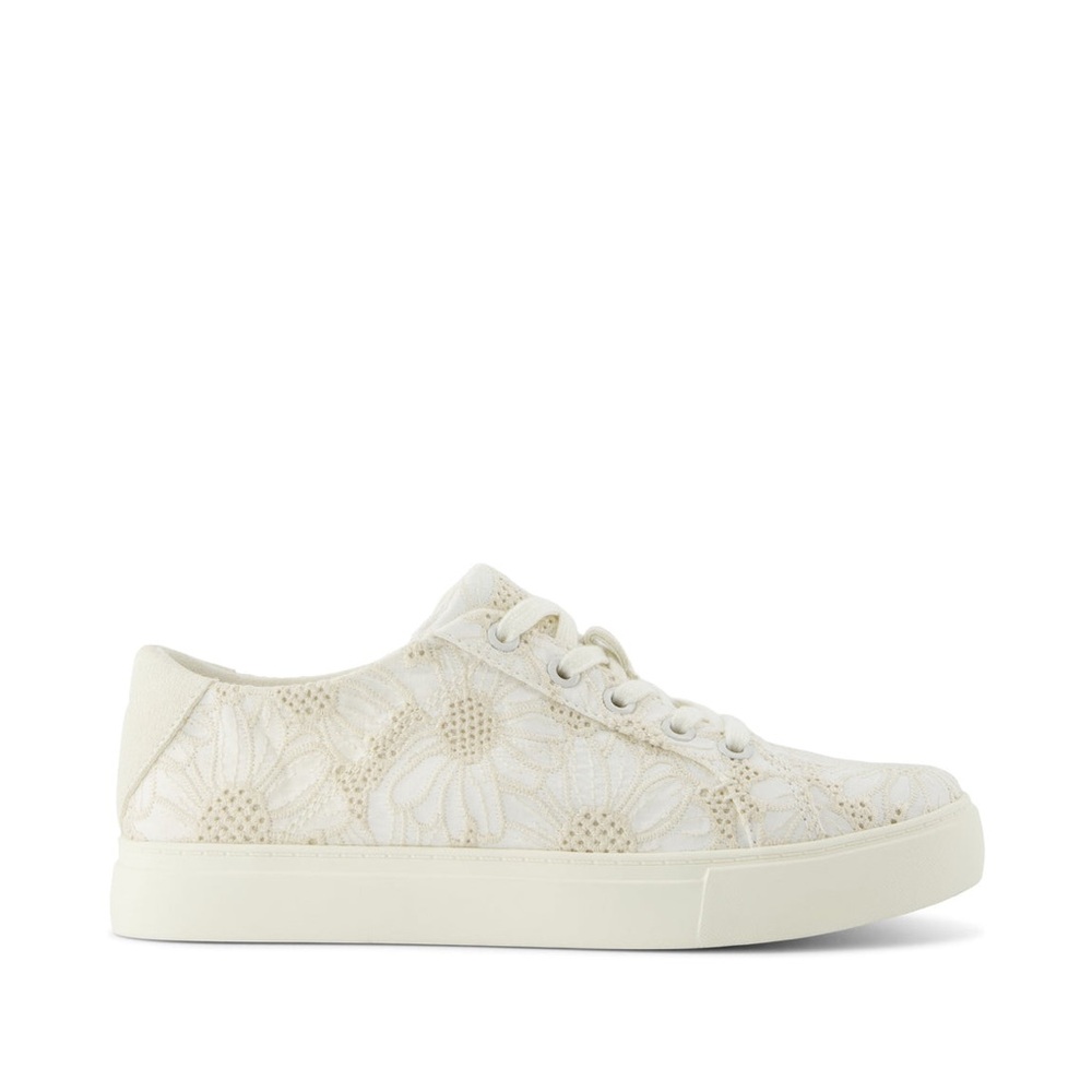 Toms Kameron Lace-Up Sneaker White Floral Eyelet
